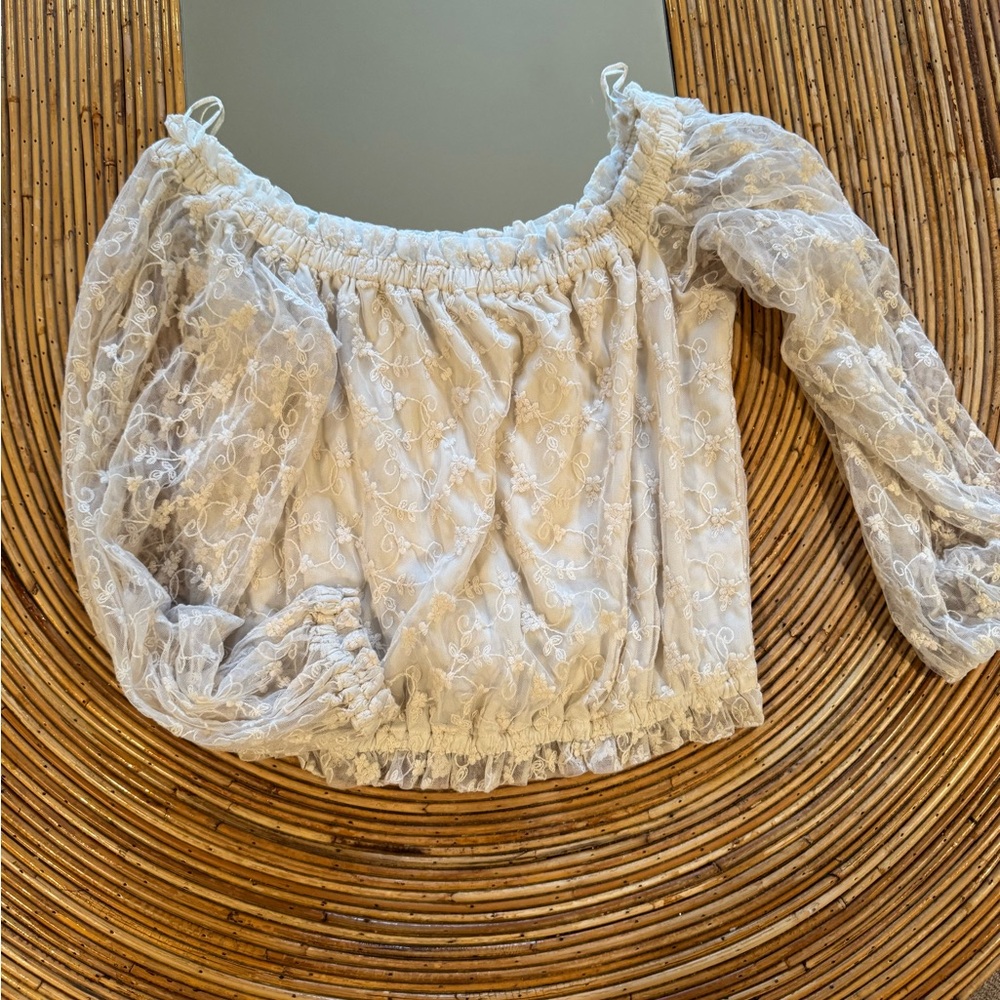 Elegant White Lace Off-Shoulder Top